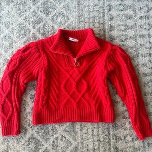 Mango quarter zip red sweater